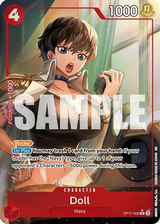Doll (Alternate Art) (OP11-008) [A Fist of Divine Speed] Foil One Piece Single Bandai
