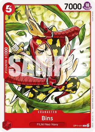 Bins (OP11-011) [A Fist of Divine Speed] One Piece Single Bandai