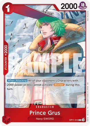 Prince Grus (OP11-013) [A Fist of Divine Speed] Foil One Piece Single Bandai