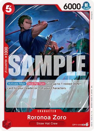 Roronoa Zoro (OP11-016) [A Fist of Divine Speed] One Piece Single Bandai