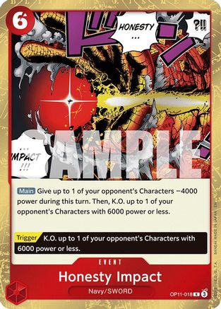 Honesty Impact (OP11-018) [A Fist of Divine Speed] Foil One Piece Single Bandai