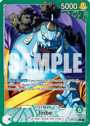 Jinbe (021) (Alternate Art) (OP11-021) [A Fist of Divine Speed] Foil One Piece Single Bandai
