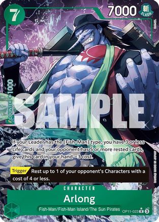 Arlong (Alternate Art) (OP11-023) [A Fist of Divine Speed] Foil One Piece Single Bandai