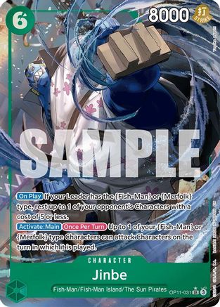 Jinbe (031) (Alternate Art) (OP11-031) [A Fist of Divine Speed] Foil One Piece Single Bandai