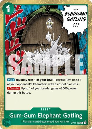 Gum-Gum Elephant Gatling (OP11-038) [A Fist of Divine Speed] Foil One Piece Single Bandai
