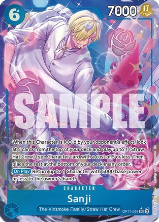 Sanji (Alternate Art) (OP11-051) [A Fist of Divine Speed] Foil One Piece Single Bandai