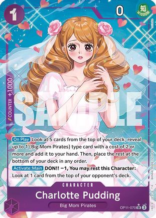 Charlotte Pudding (Alternate Art) (OP11-070) [A Fist of Divine Speed] Foil One Piece Single Bandai