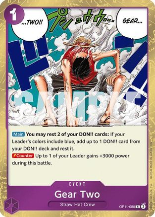 Gear Two (OP11-080) [A Fist of Divine Speed] Foil One Piece Single Bandai