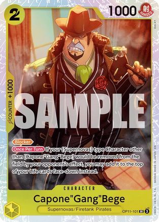 Capone"Gang"Bege (101) (OP11-101) [A Fist of Divine Speed] Foil One Piece Single Bandai