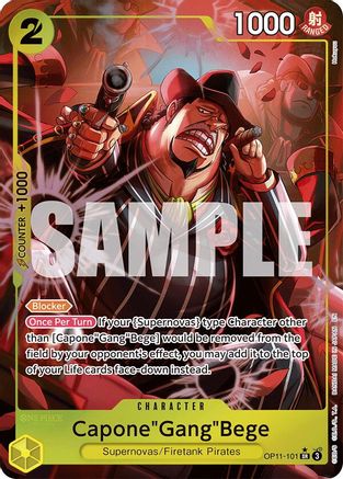 Capone"Gang"Bege (101) (Alternate Art) (OP11-101) [A Fist of Divine Speed] Foil One Piece Single Bandai