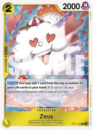 Zeus (OP11-106) [A Fist of Divine Speed] Foil One Piece Single Bandai