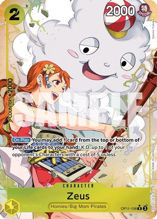 Zeus (Alternate Art) (OP11-106) [A Fist of Divine Speed] Foil One Piece Single Bandai