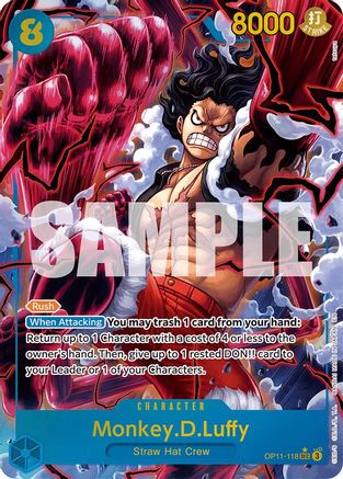 Monkey.D.Luffy (118) (Alternate Art) (OP11-118) [A Fist of Divine Speed] Foil One Piece Single Bandai