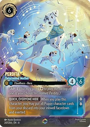 Perdita - Determined Mother (Enchanted) (207/204) [Reign of Jafar] Holofoil Lorcana Single Disney
