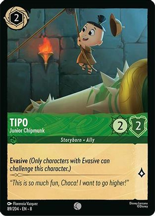 Tipo - Junior Chipmunk (89/204) [Reign of Jafar] Cold Foil Lorcana Single Disney