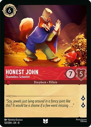 Honest John - Shameless Schemer (122/204) [Reign of Jafar] Cold Foil Lorcana Single Disney