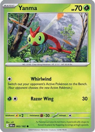 Yanma - 002/182 Reverse Holofoil [SV: Destined Rivals] Pokemon Single Pokémon