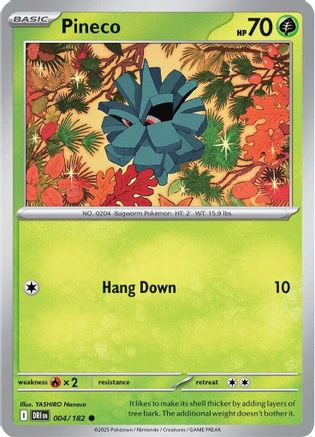 Pineco (4) - [SV: Destined Rivals] Reverse Holofoil Pokemon Single Pokémon