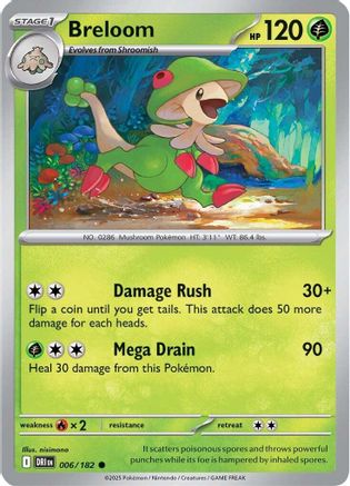 Breloom (6) - [SV: Destined Rivals] Reverse Holofoil Pokemon Single Pokémon