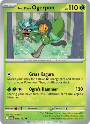 Teal Mask Ogerpon (26) Reverse Holofoil [SV: Destined Rivals] Pokemon Single Pokémon