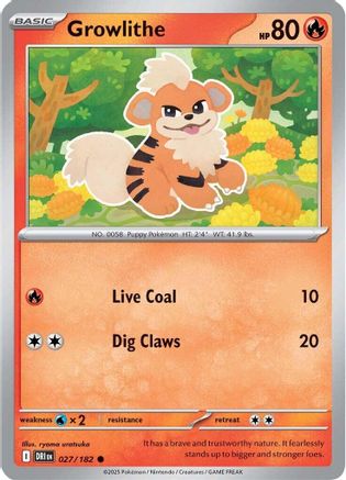 Growlithe 027/182 [SV: Destined Rivals] Pokemon Single Pokémon