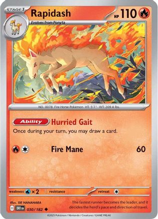 Rapidash 030/182 Reverse Holofoil [SV: Destined Rivals] Pokemon Single Pokémon