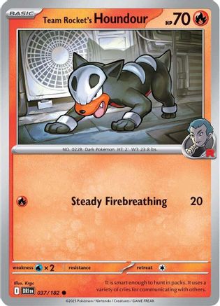 Team Rocket's Houndour (37) - [SV: Destined Rivals] Reverse Holofoil Pokemon Single Pokémon