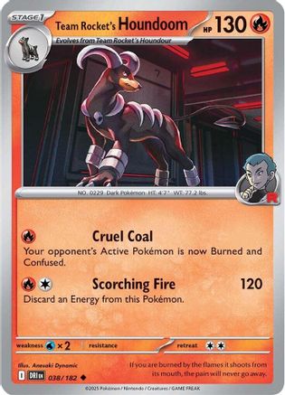 Team Rocket's Houndoom - 038/182 (38) - [SV: Destined Rivals] Reverse Holofoil Pokemon Single Pokémon