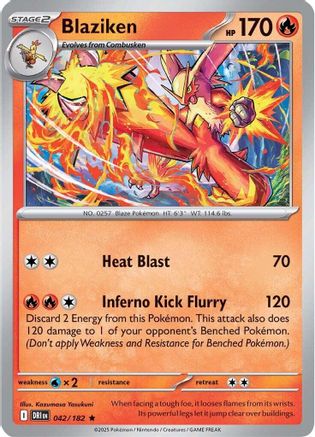 Blaziken - 042/182 (42) - [SV: Destined Rivals] Reverse Holofoil Pokemon Single Pokémon