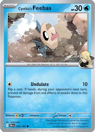 Cynthia's Feebas (52) - [SV: Destined Rivals] Reverse Holofoil Pokemon Single Pokémon