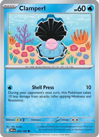 Clamperl - 054/182 Reverse Holofoil [SV: Destined Rivals] Pokemon Single Pokémon