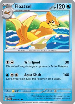 Floatzel (58) Reverse Holofoil [SV: Destined Rivals] Pokemon Single Pokémon