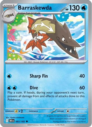 Barraskewda (63) Reverse Holofoil [SV: Destined Rivals] Pokemon Single Pokémon