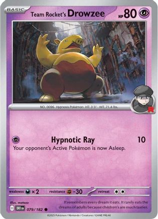 Team Rocket's Drowzee 079/182 [SV: Destined Rivals] Pokemon Single Pokémon