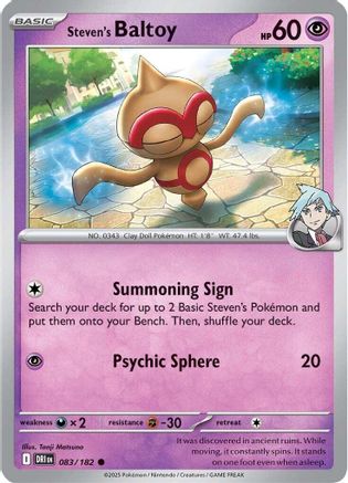 Steven's Baltoy (83) Reverse Holofoil [SV: Destined Rivals] Pokemon Single Pokémon
