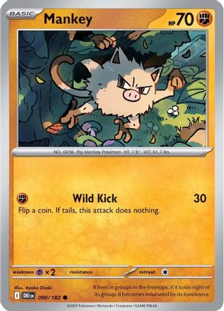 Mankey (90) Reverse Holofoil [SV: Destined Rivals] Pokemon Single Pokémon