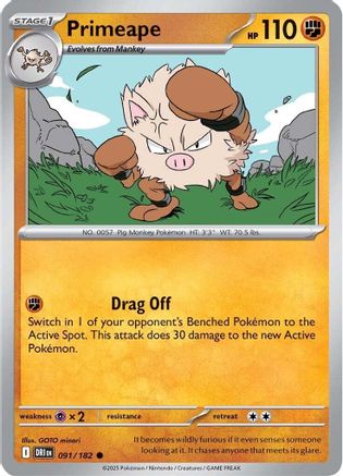 Primeape (91) - [SV: Destined Rivals] Reverse Holofoil Pokemon Single Pokémon