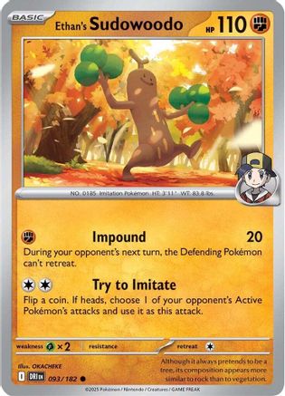 Ethan's Sudowoodo (93) Reverse Holofoil [SV: Destined Rivals] Pokemon Single Pokémon