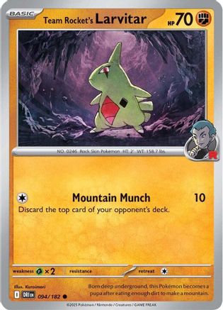 Team Rocket's Larvitar (94) Reverse Holofoil [SV: Destined Rivals] Pokemon Single Pokémon