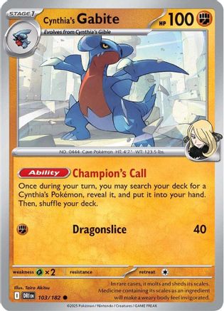 Cynthia's Gabite (103) [SV: Destined Rivals] Pokemon Single Pokémon
