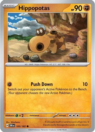 Hippopotas (105) Reverse Holofoil [SV: Destined Rivals] Pokemon Single Pokémon