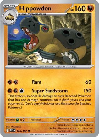 Hippowdon (106) - [SV: Destined Rivals] Reverse Holofoil Pokemon Single Pokémon