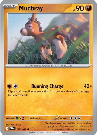 Mudbray (107) - [SV: Destined Rivals] Reverse Holofoil Pokemon Single Pokémon