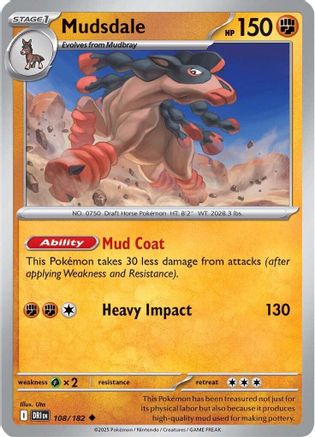 Mudsdale (108) - [SV: Destined Rivals] Reverse Holofoil Pokemon Single Pokémon