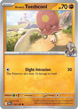 Arven's Toedscool (109) Reverse Holofoil [SV: Destined Rivals] Pokemon Single Pokémon