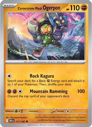Cornerstone Mask Ogerpon (111) Reverse Holofoil [SV: Destined Rivals] Pokemon Single Pokémon