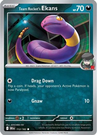 Team Rocket's Ekans 112/182 Reverse Holofoil [SV: Destined Rivals] Pokemon Single Pokémon