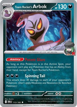 Team Rocket's Arbok 113/182 [SV: Destined Rivals] Pokemon Single Pokémon
