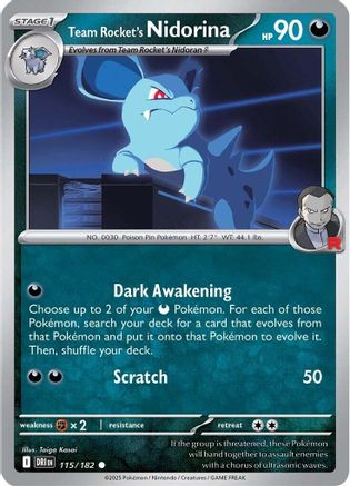 Team Rocket's Nidorina 115/182 [SV: Destined Rivals] Pokemon Single Pokémon