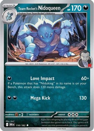Team Rocket's Nidoqueen (116) - [SV: Destined Rivals] Reverse Holofoil Pokemon Single Pokémon